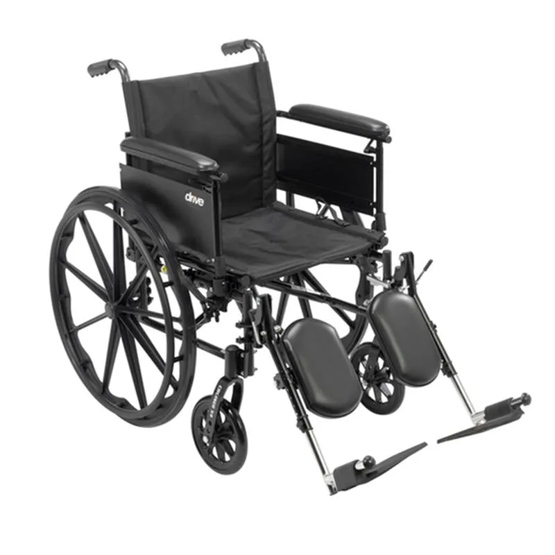 Cruiser X4 Lightweight Dual Axle Wheelchair with Adjustable Detachable Arms, Full Arms, Elevating Leg Rests, 20" Seat - 1 Each
