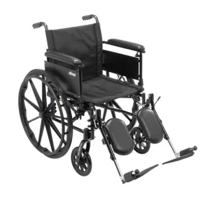 Cruiser X4 Lightweight Dual Axle Wheelchair with Adjustable Detachable Arms, Full Arms, Elevating Leg Rests, 20" Seat - 1 Each