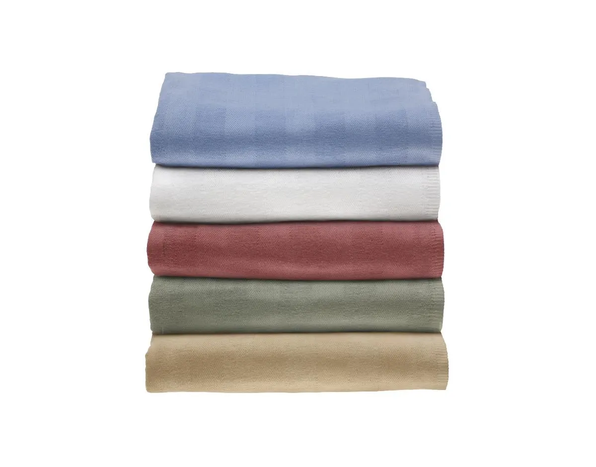 CS/12 BLANKET SPREAD HERRINGBONE,70X108,WEDGEWOOD BLUE,LIGHTWEIGHT,55% COTTON45% POLYESTER