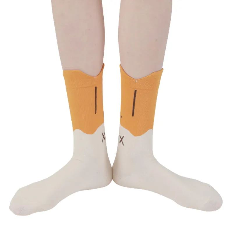 Cute Cartoon Duck Color Blocking Socks