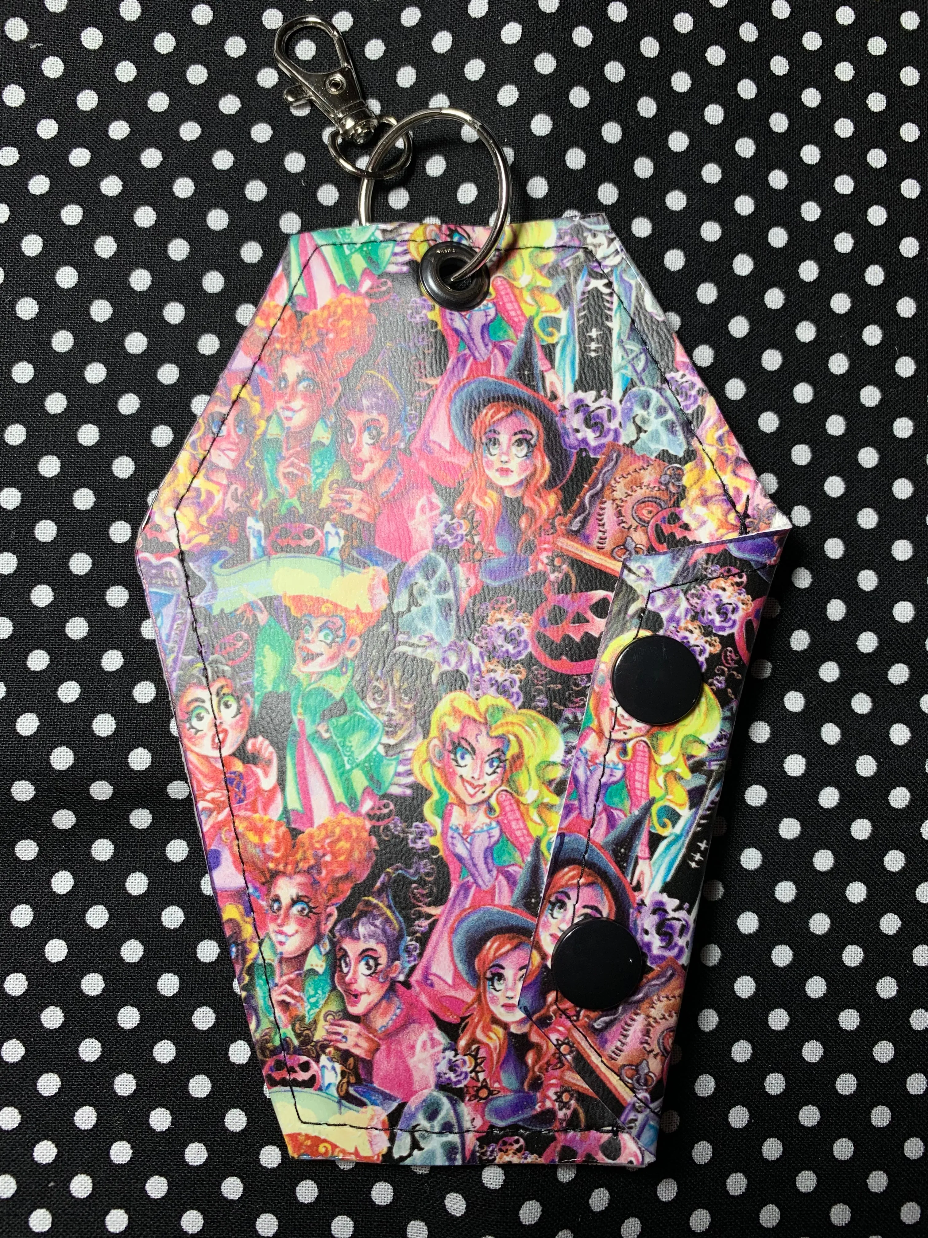 Cute hocus pocus double side fan art mini coffin purse