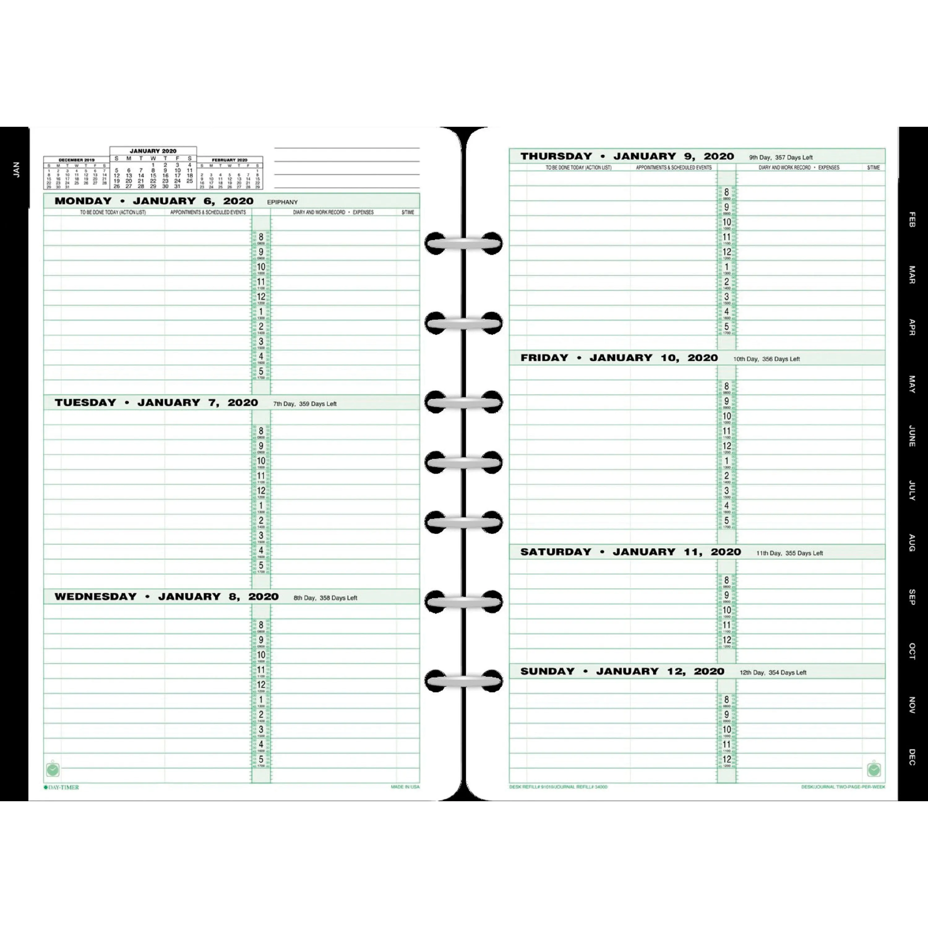 Day-Timer 2-page-per-week Original Planner Desk Refill