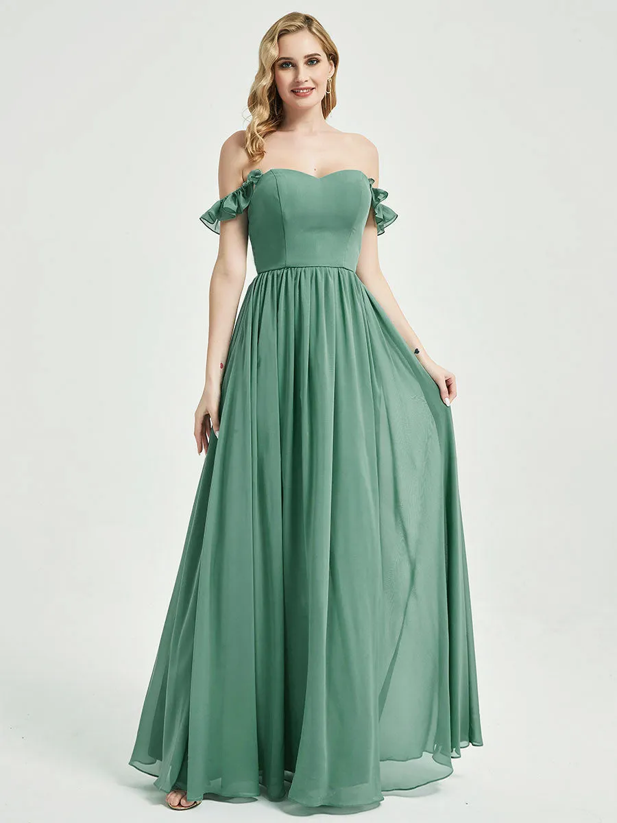 Desert Rose Detachable Straps Convertible Chiffon Bridesmaid Dress