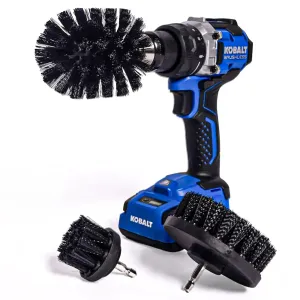 Diamond Shine 3-Pack Hard Bristle Drill Brush Attachment Set, 3 Sizes