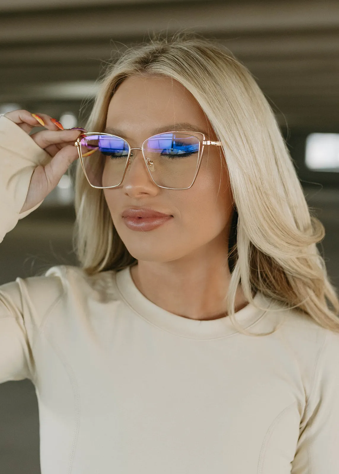 Diff Becky III Gold Blue Light Technology Glasses