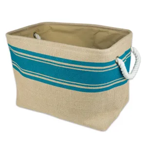 DII Printed Polyester, Collapsible and Convenient Storage Bin To Organize Office, Bedroom, Closet, Kid's Toys, & Laundry - Medium Rectangle, Teal
