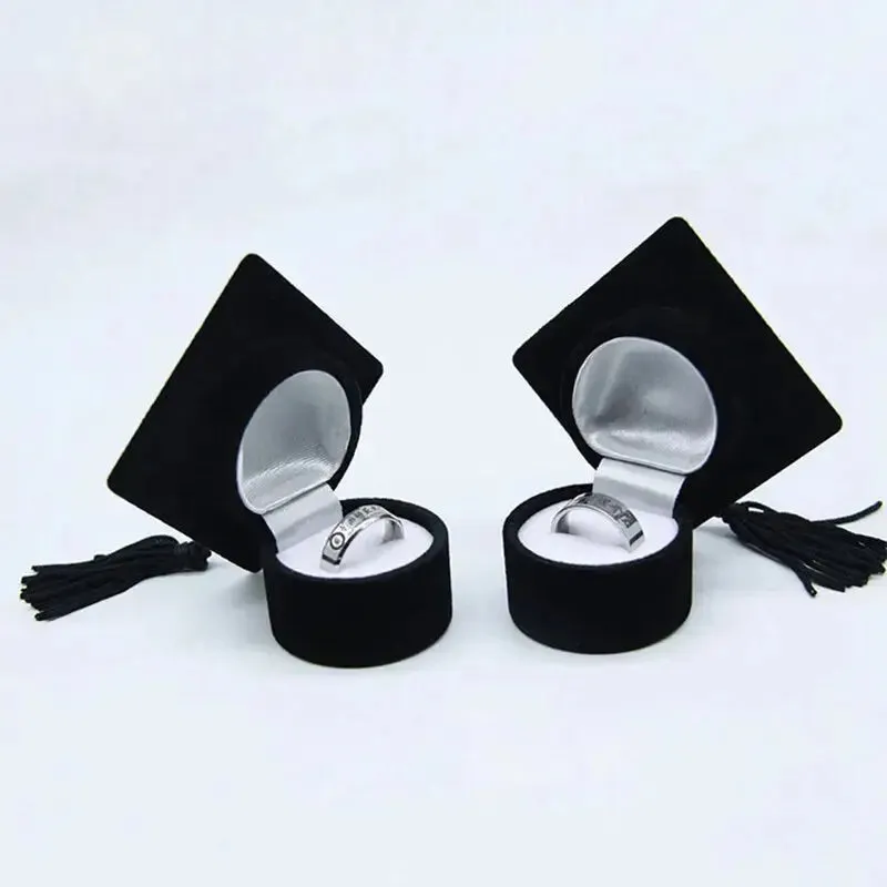 Doctor Hat Shape Ring Box Personalized Earrings Jewelry Storage Graduation Gift Packaging Proposal Ring Case Organizer Wholesale