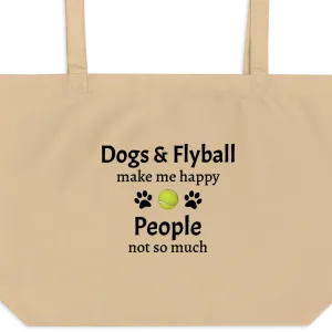 Dogs & Flyball Make Me Happy X-Large Tote/ Shopping Bags