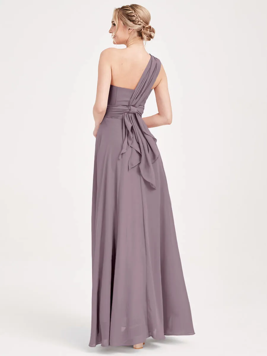 Dusk Convertible Chiffon Bridesmaid Dress Wrap Floor Length Gown