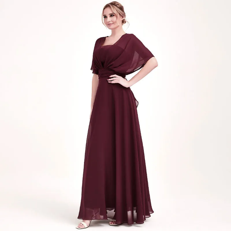 Dusk Convertible Chiffon Bridesmaid Dress Wrap Floor Length Gown