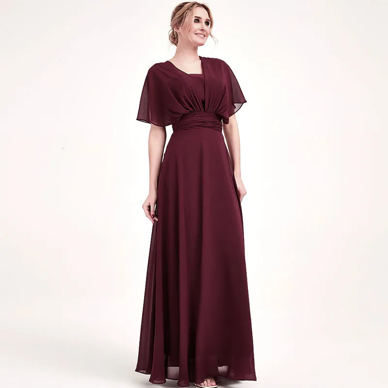 Dusk Convertible Chiffon Bridesmaid Dress Wrap Floor Length Gown