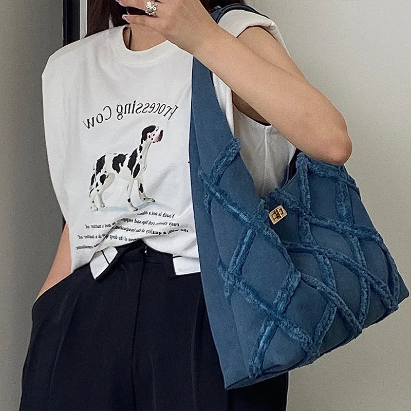 Earl Dark Blue Suede Handbag
