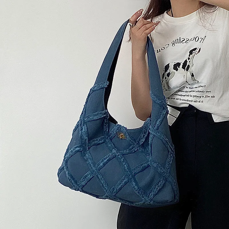 Earl Dark Blue Suede Handbag