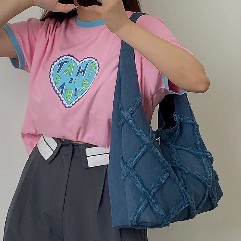 Earl Dark Blue Suede Handbag