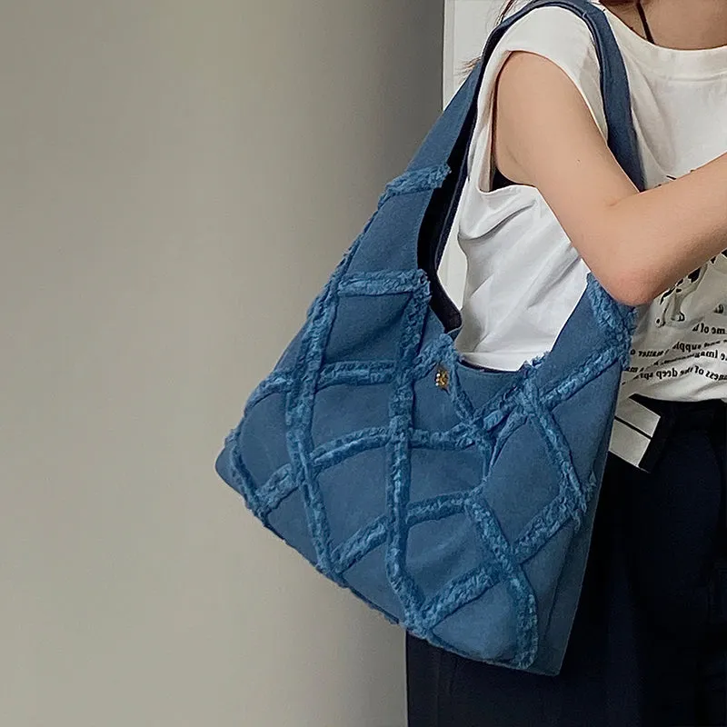 Earl Dark Blue Suede Handbag