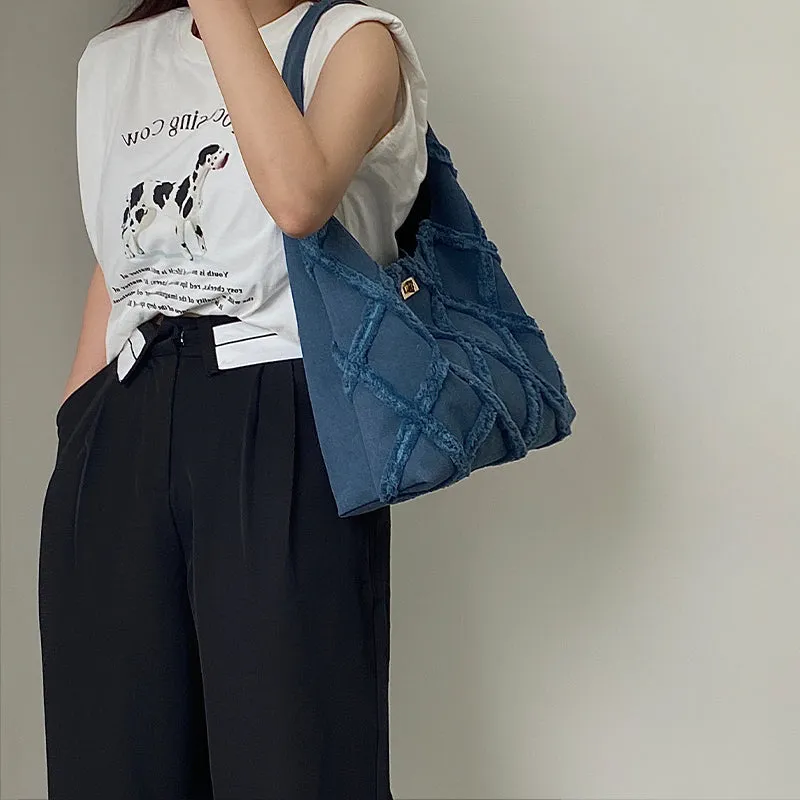 Earl Dark Blue Suede Handbag