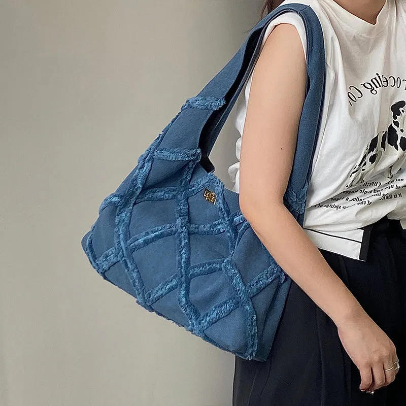 Earl Dark Blue Suede Handbag