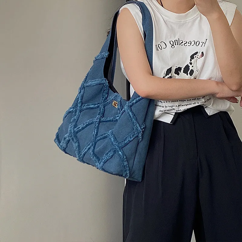 Earl Dark Blue Suede Handbag