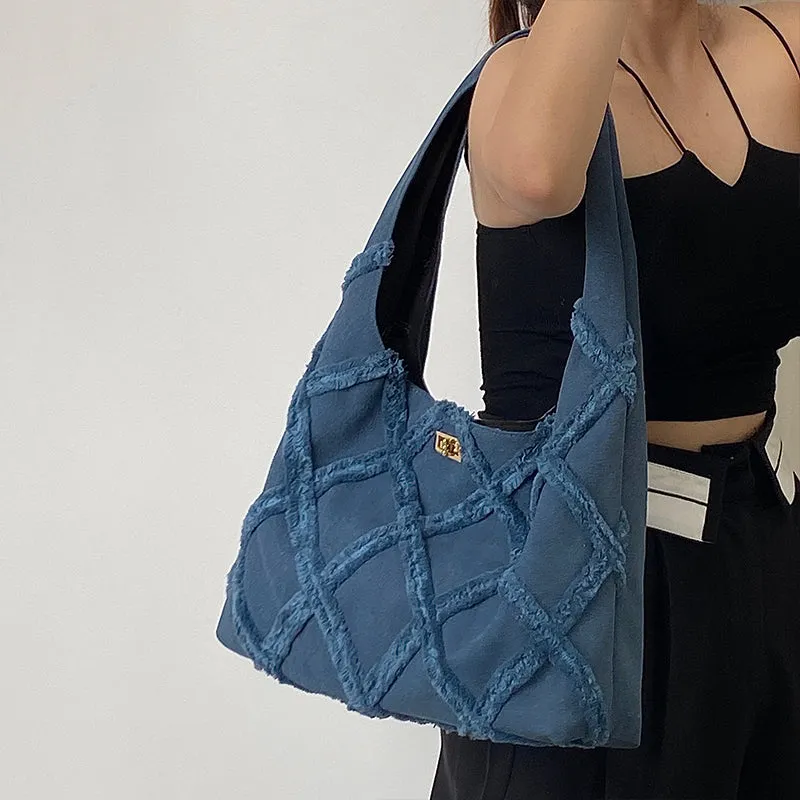 Earl Dark Blue Suede Handbag