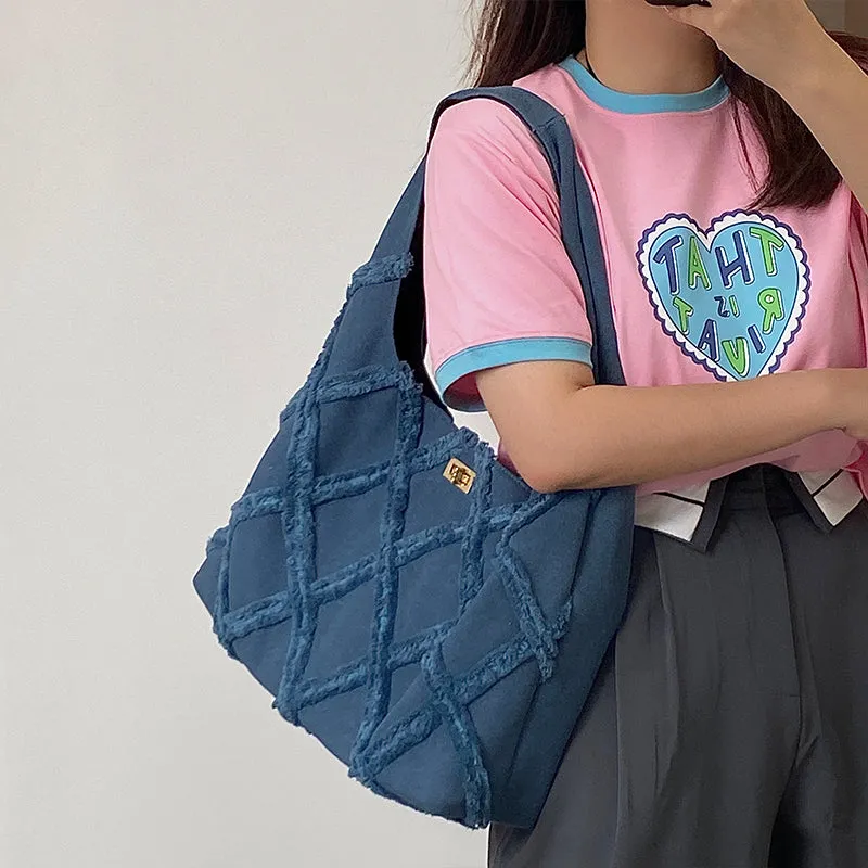 Earl Dark Blue Suede Handbag