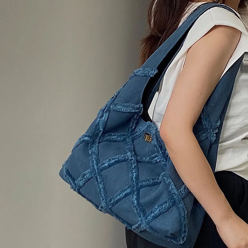 Earl Dark Blue Suede Handbag