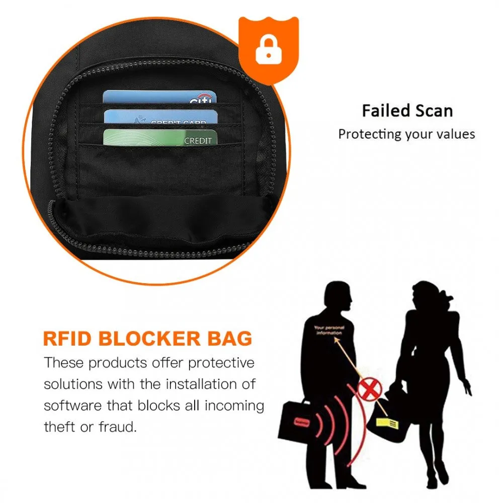 Eb2228 - Kono Casual Multi Pocket Rfid Blocking Cross Body Bag - Black