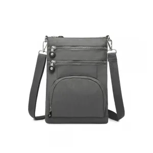 Eb2228 - Kono Casual Multi Pocket Rfid Blocking Cross Body Bag - Grey