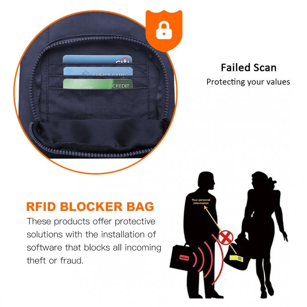 Eb2228 - Kono Casual Multi Pocket Rfid Blocking Cross Body Bag - Navy