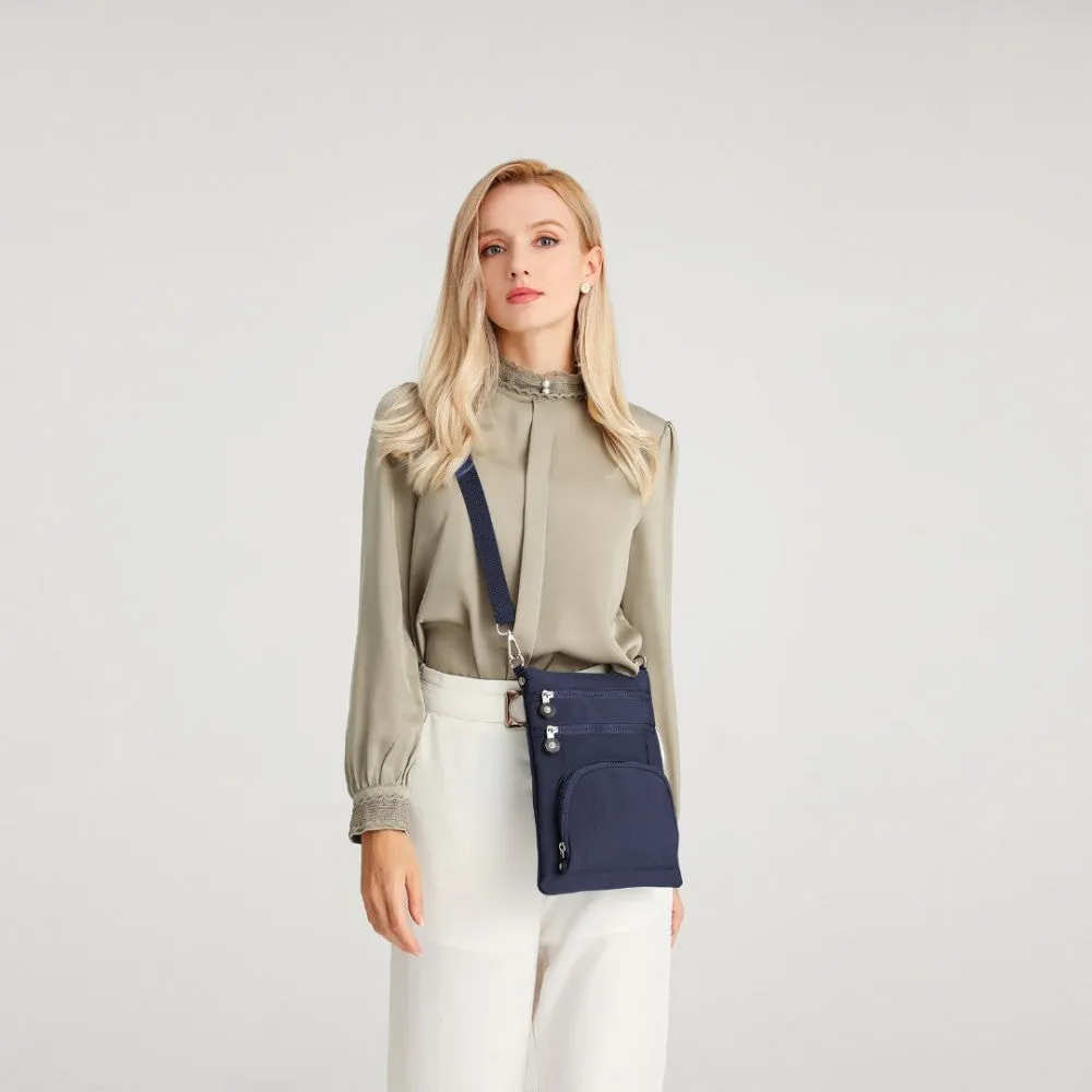 Eb2228 - Kono Casual Multi Pocket Rfid Blocking Cross Body Bag - Navy