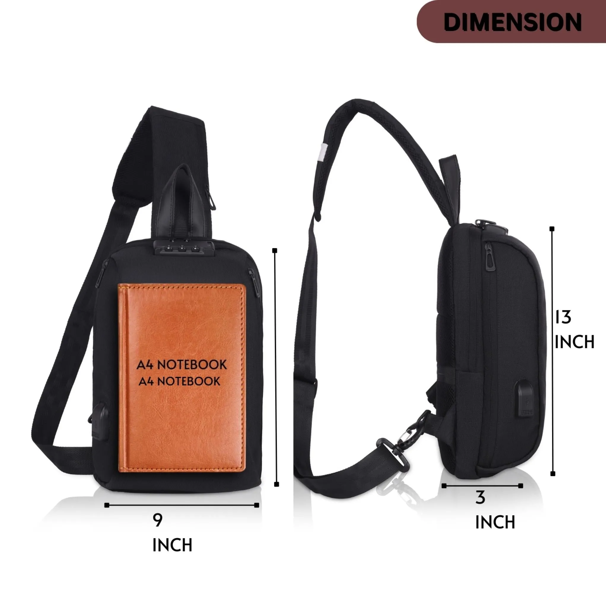 EDMONTON Crossbody Shoulder Chest Bag for Men & Women