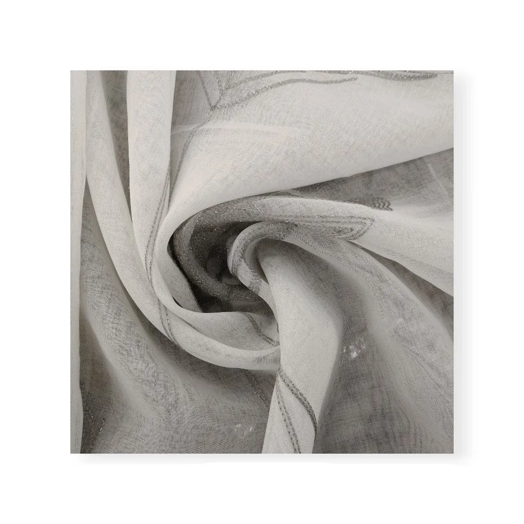 Embroided Voile XHS White 280cm