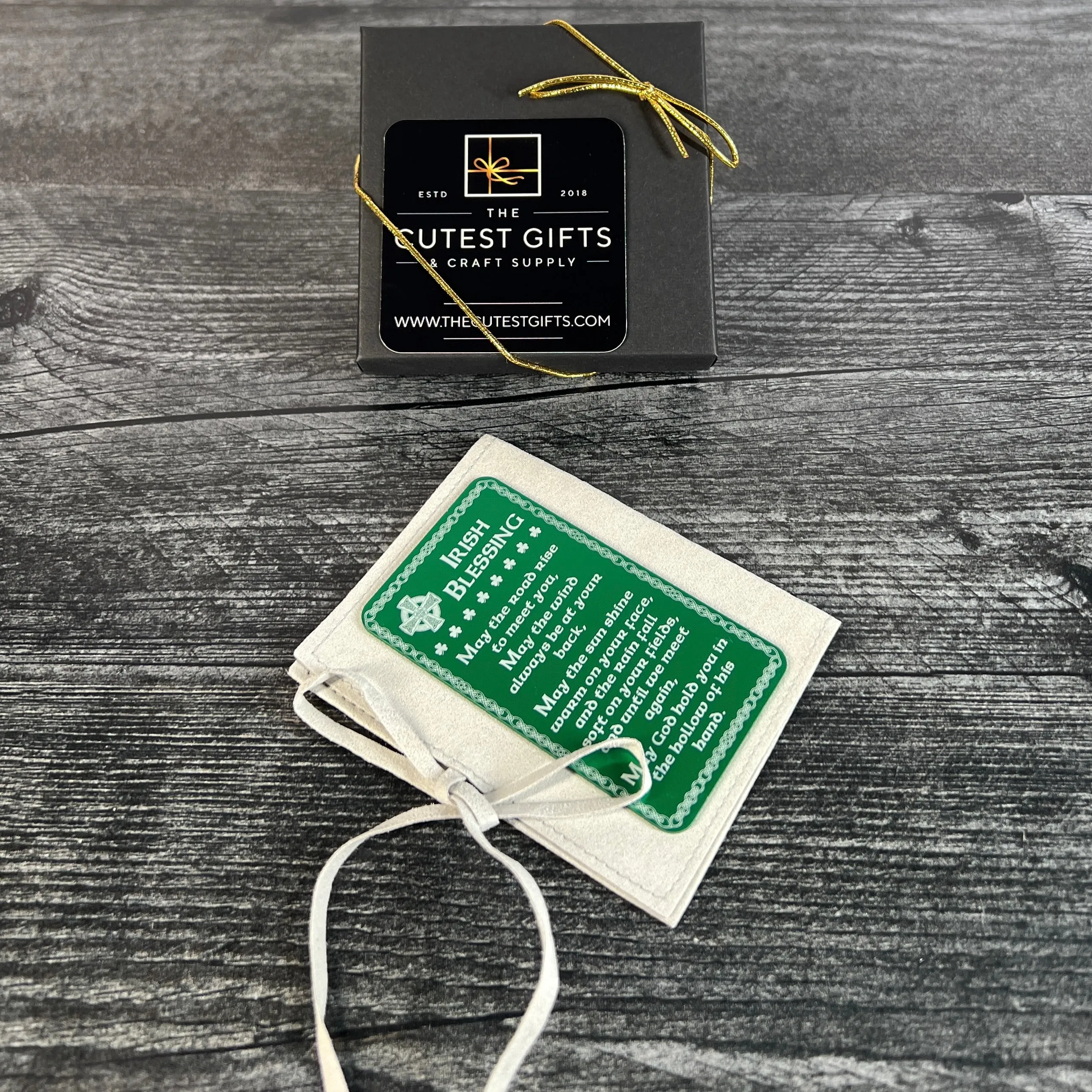 Engraved Metal Wallet Card – Irish Blessing Keepsake with Custom Back Option