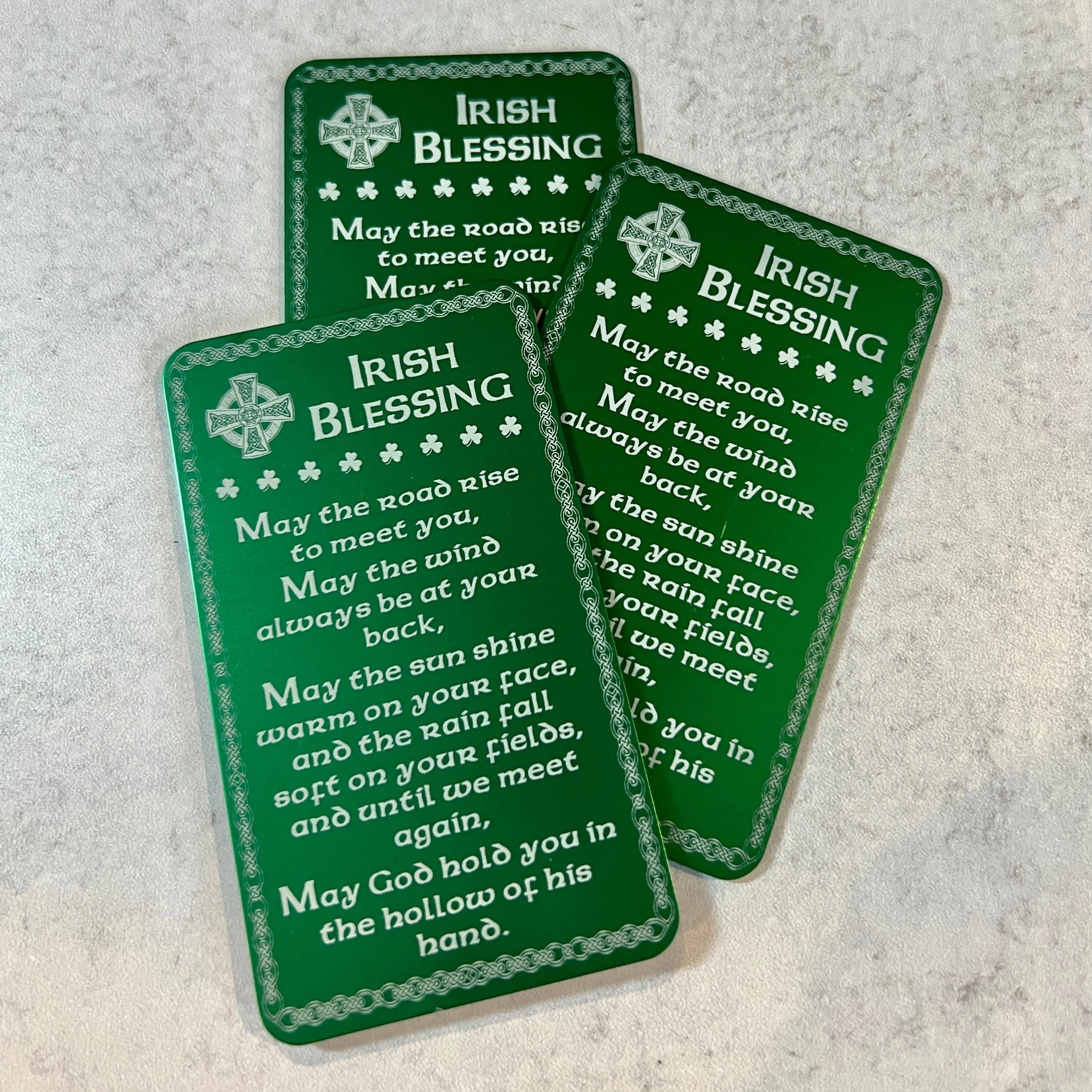 Engraved Metal Wallet Card – Irish Blessing Keepsake with Custom Back Option
