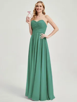 Eucalyptus Pleated Convertible Floor Length Chiffon Bridesmaid Dress