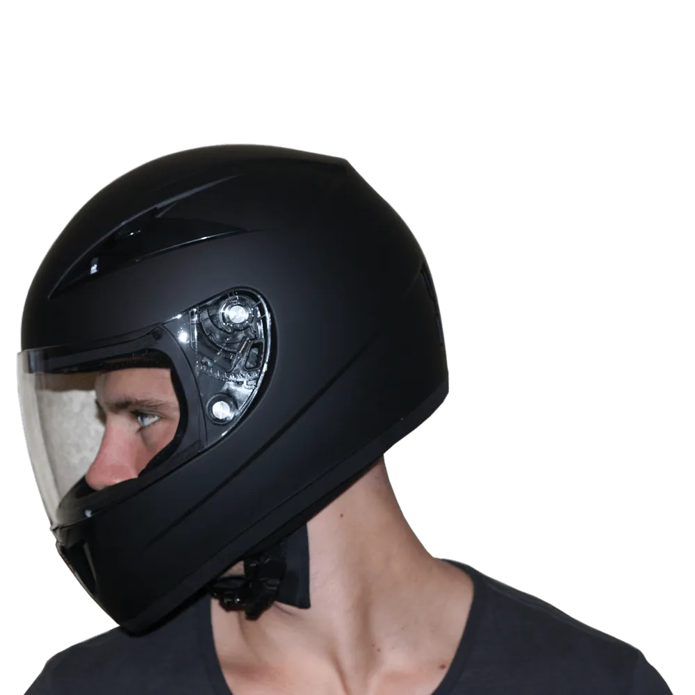 F1-A D.O.T. FULL FACE: DAYTONA SHADOW: HI-GLOSS BLACK