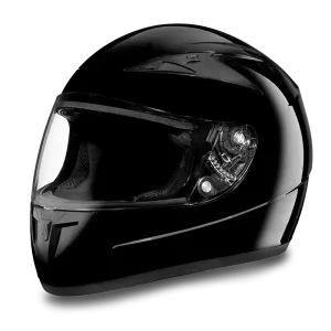 F1-A D.O.T. FULL FACE: DAYTONA SHADOW: HI-GLOSS BLACK