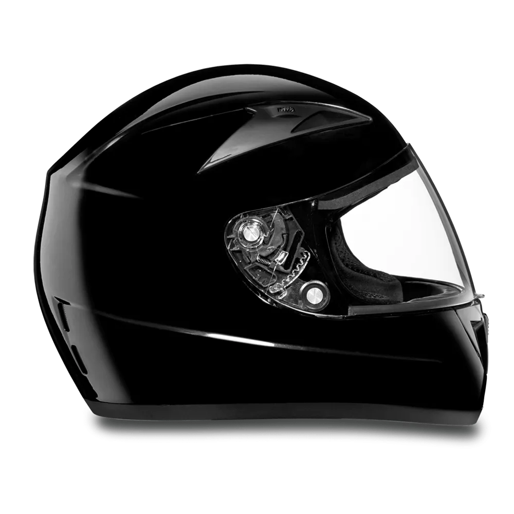 F1-A D.O.T. FULL FACE: DAYTONA SHADOW: HI-GLOSS BLACK