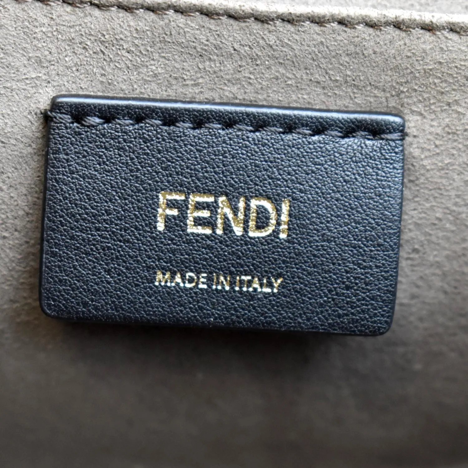 FENDI Kan I F Zucca Leather Shoulder Bag Tan