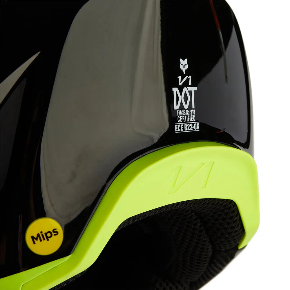 FOX V1 STREAK HELMET MIPS CE [BLACK/YELLOW]