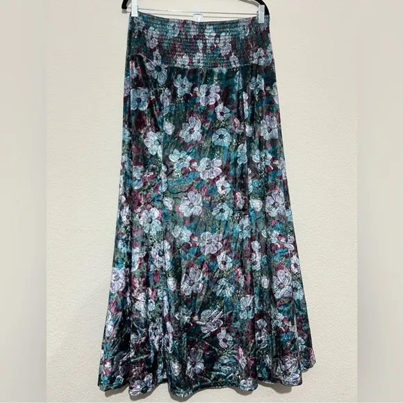 Free People Carpe Diem Floral Convertible Maxi Skirt Size Large