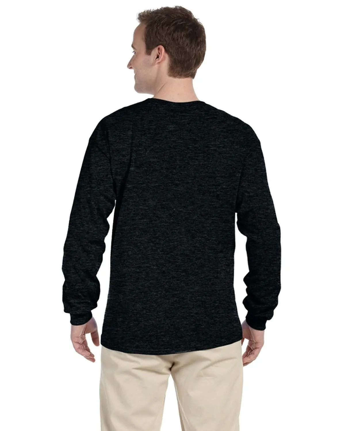 Fruit of the Loom Lightweight Long Sleeve T-Shirt | Black Heather