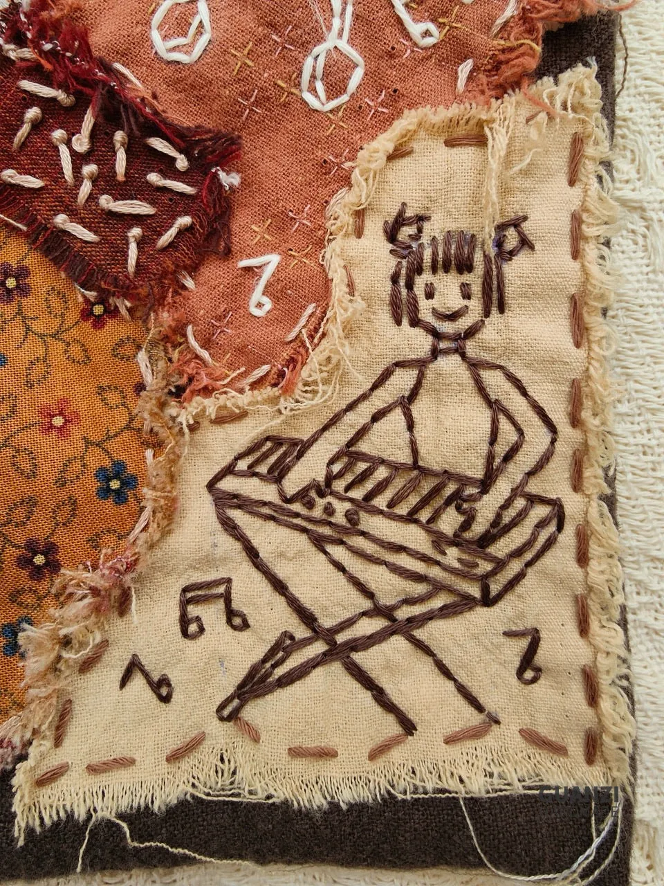 Girls' Crazy Band - Original Handmade DIY Embroidered Fabric Bag