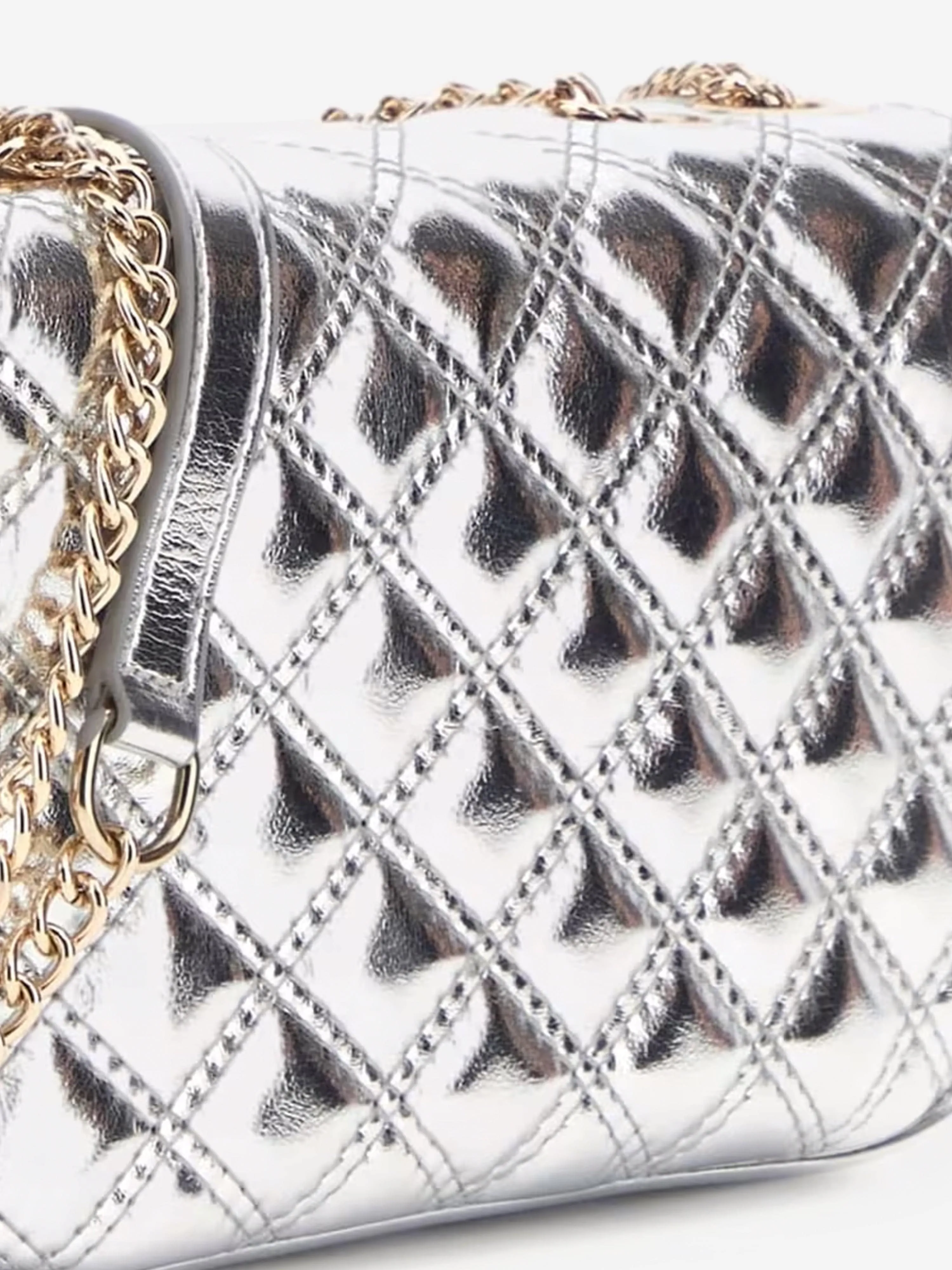 Girls Mini Convertible Bag in Silver (18cm)