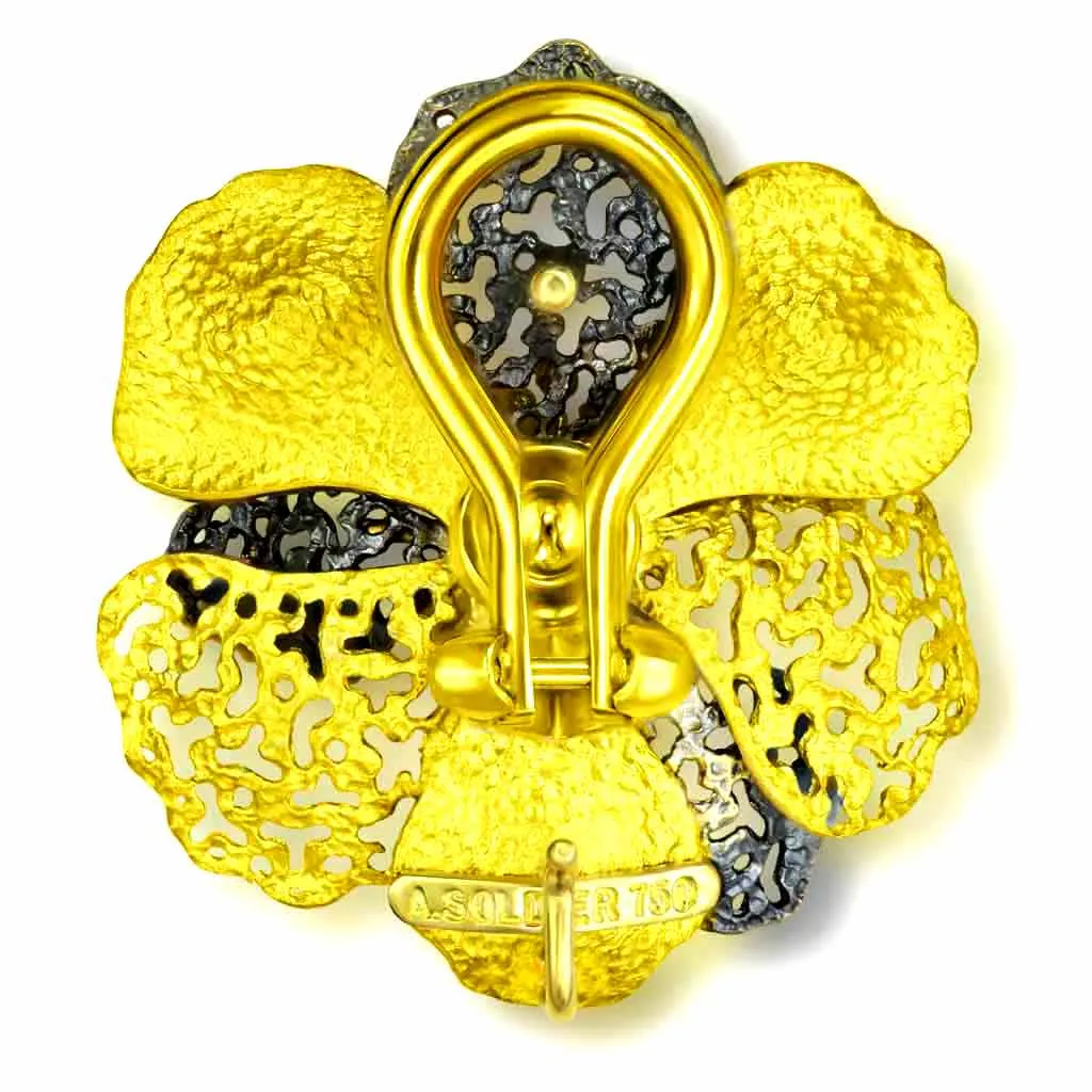 Gold Coronaria Convertible Earrings with Champagne Diamonds
