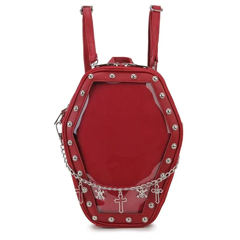 Gothic Casket with Bat Wings Backpack