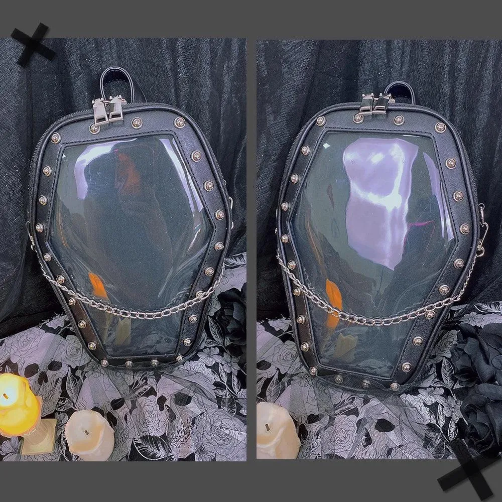 Gothic Casket with Bat Wings Backpack