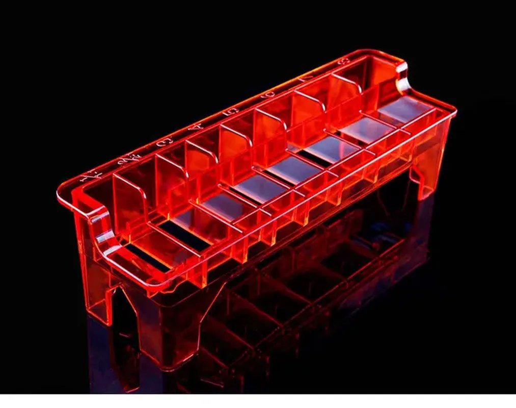 Guard Tray Holder 8 Grid Guide Limit Comb Storage Box Electric Hair Clipper Rack Holder Organizer Case Barber Salon Hairdressing Tools Barber Tool
