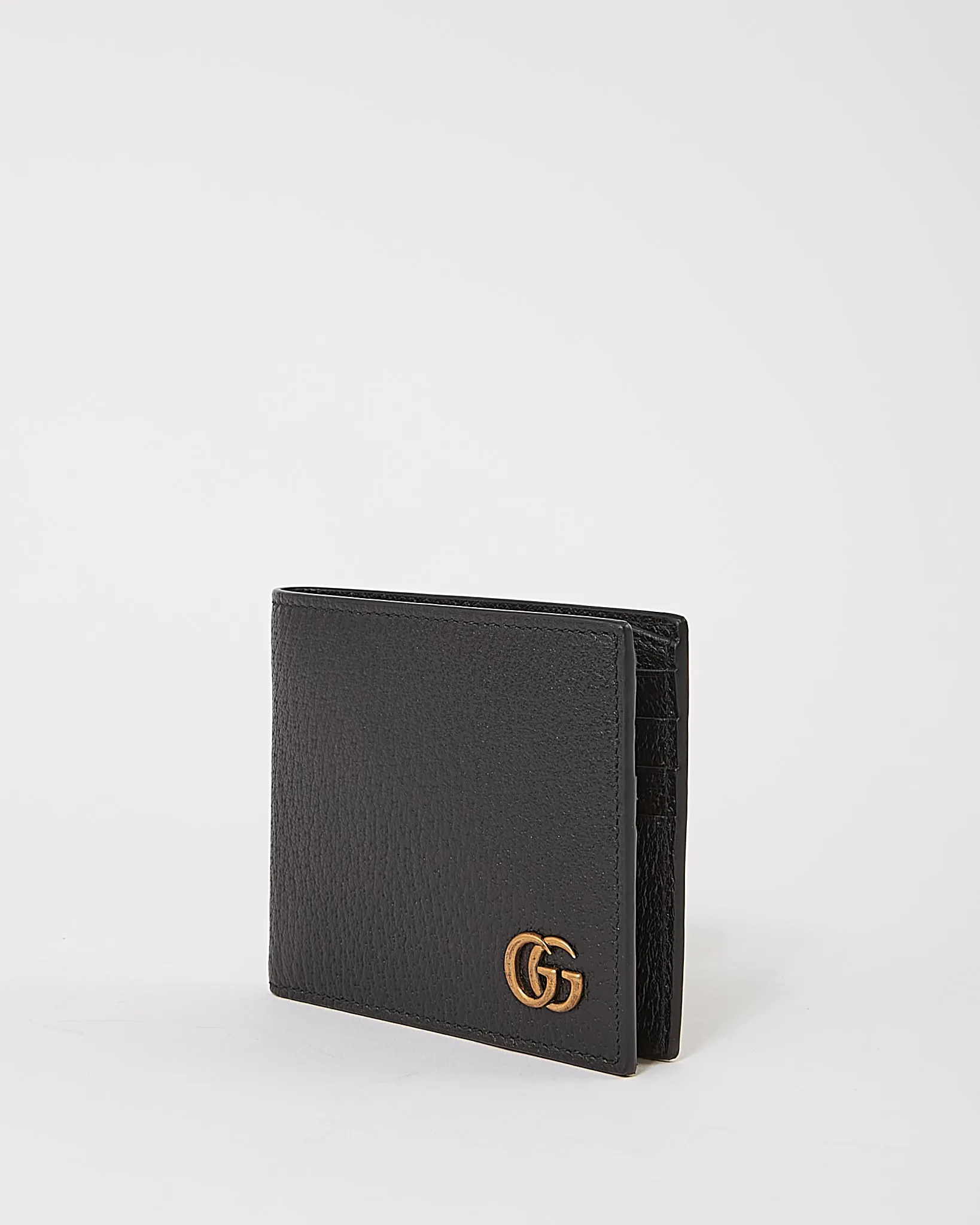Gucci Black GG Marmont Double G Logo Bifold Wallet