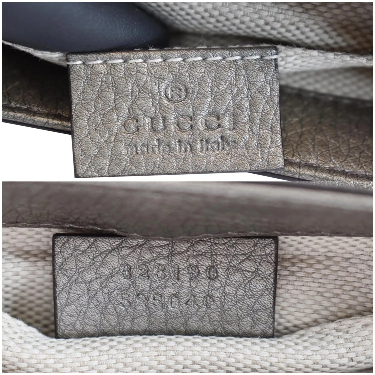 GUCCI GG Soho Tassel Pebbled Leather Shoulder Bag Silver 323190