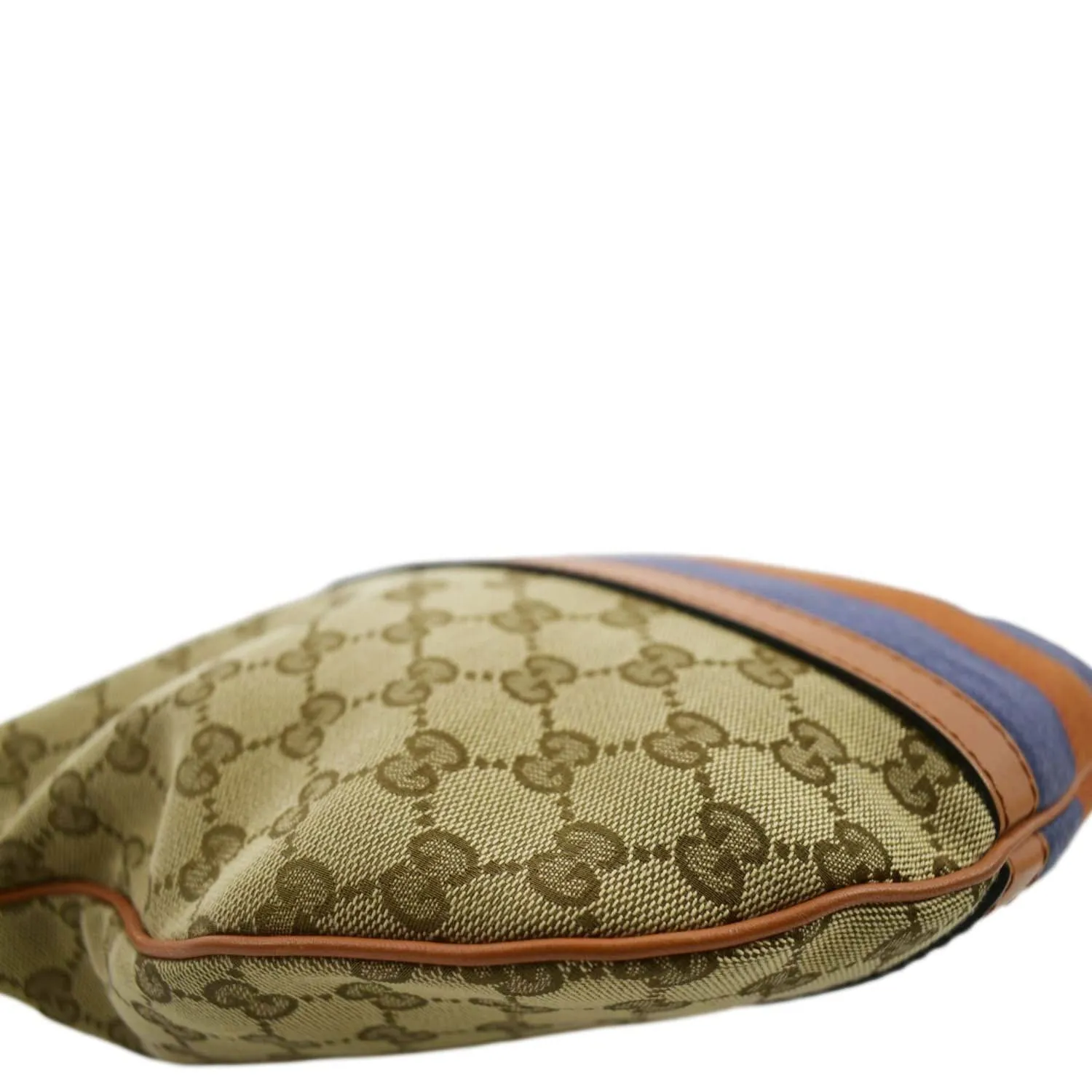 GUCCI Half Moon Vintage Web GG Canvas Shoulder Bag Beige 257082
